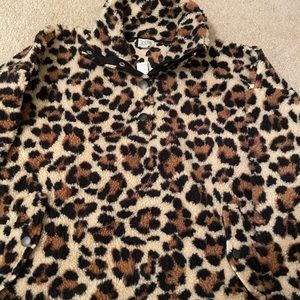 J. Crew Leopard Vintage Fleece Pullover